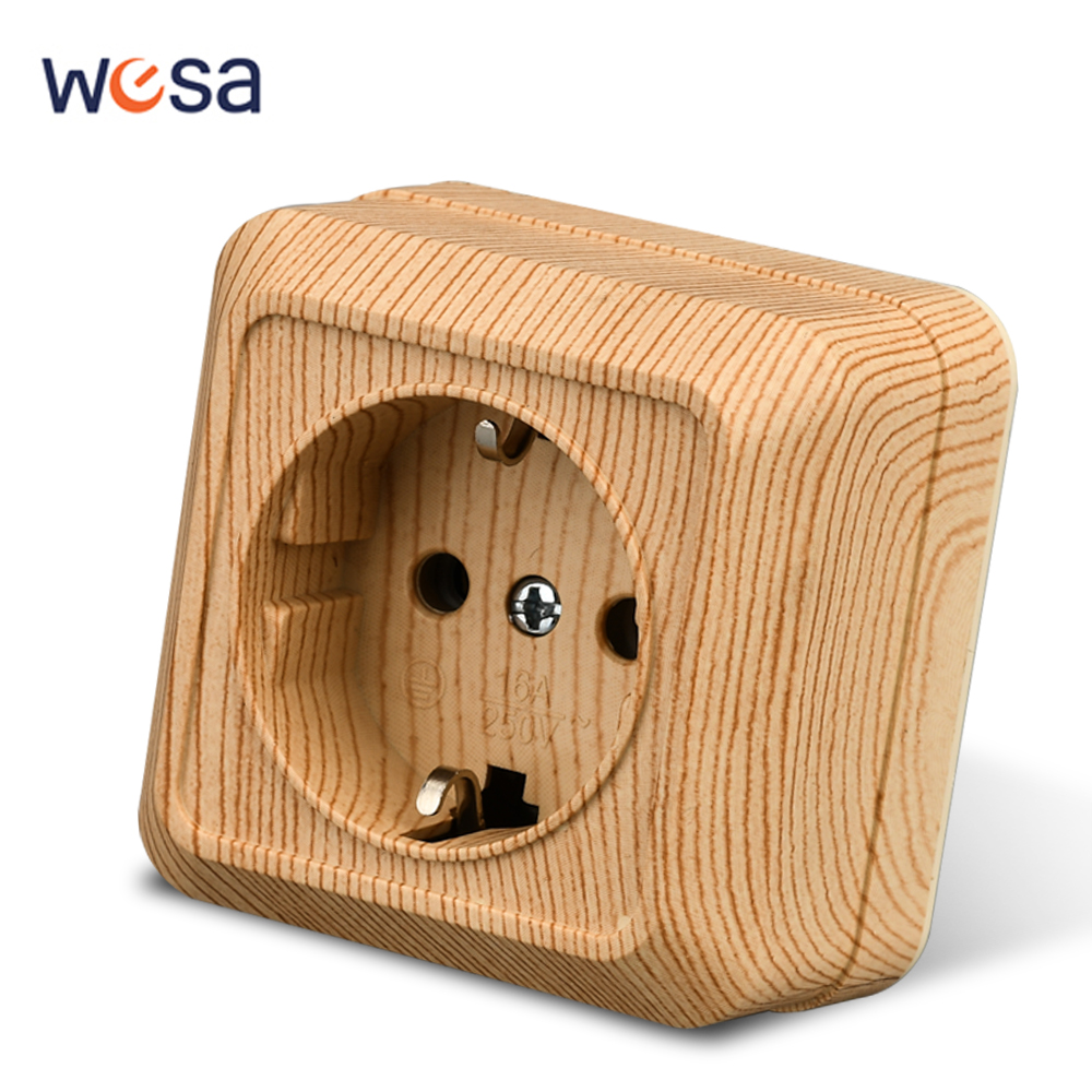 Outdoor Power Hub - WESA Wood Wall Surface Socket Plug