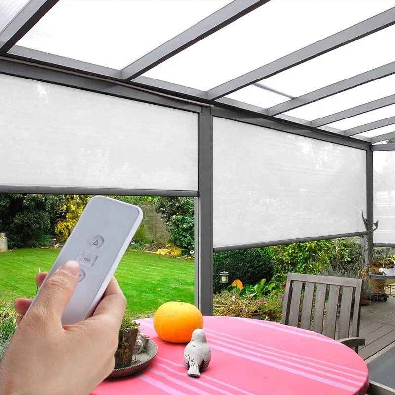 Outdoor Power Roller Shades - # Hot Sun Shade Outdoor Solar