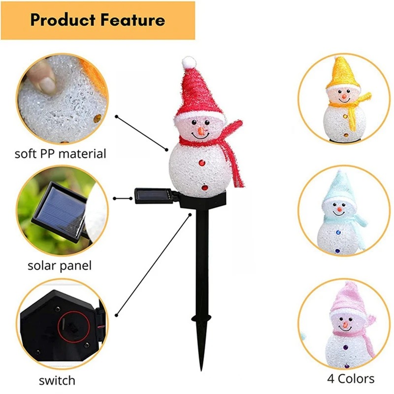 2 LED Snowman Solar Garden Lig - Outdoor Solar Power Xmas Lights ulasan dan harga