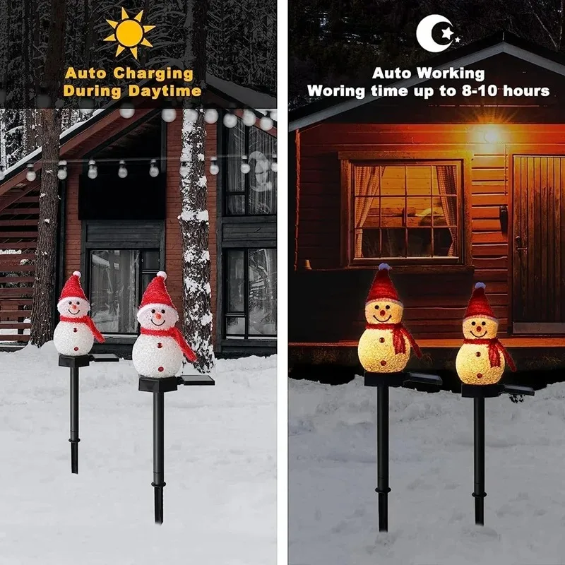 2 LED Snowman Solar Garden Lig - Outdoor Solar Power Xmas Lights ulasan dan harga