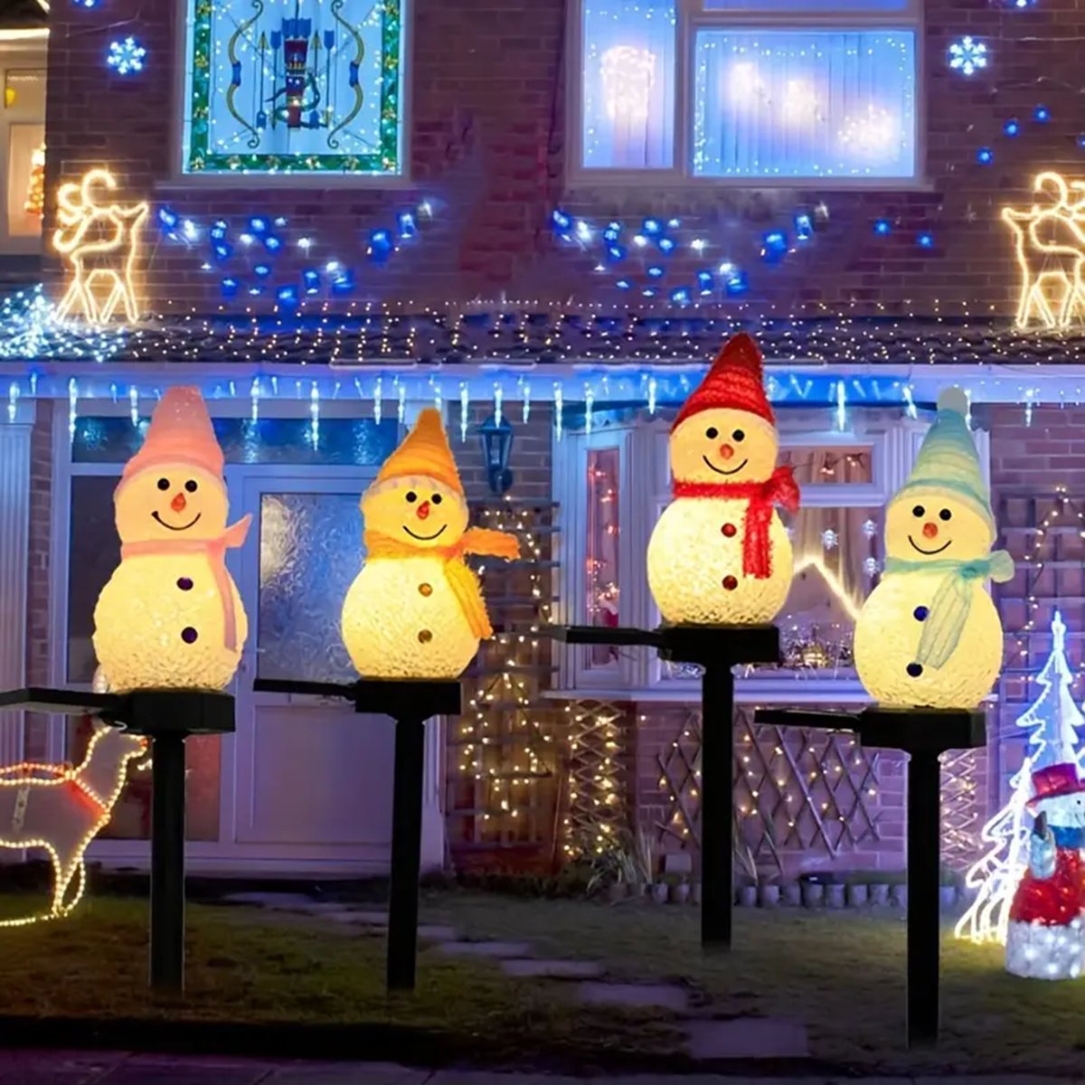 LED Snowman Solar Garden Light - Outdoor Solar Power Xmas Lights ulasan dan harga