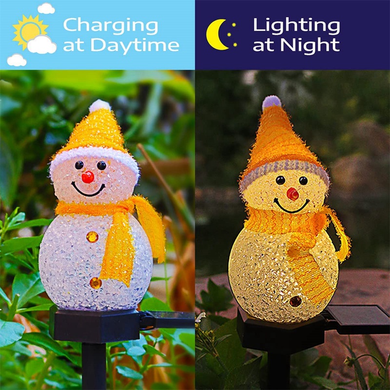 LED Snowman Solar Garden Light - Outdoor Solar Power Xmas Lights ulasan dan harga