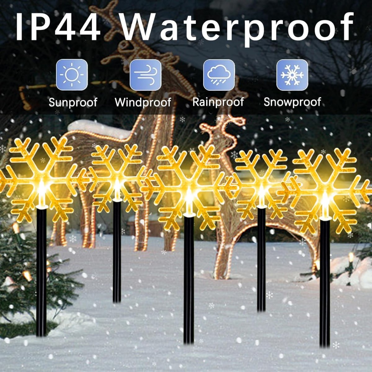 5Pcs Christmas Pathway Lights  - Outdoor Solar Power Xmas Lights ulasan dan harga