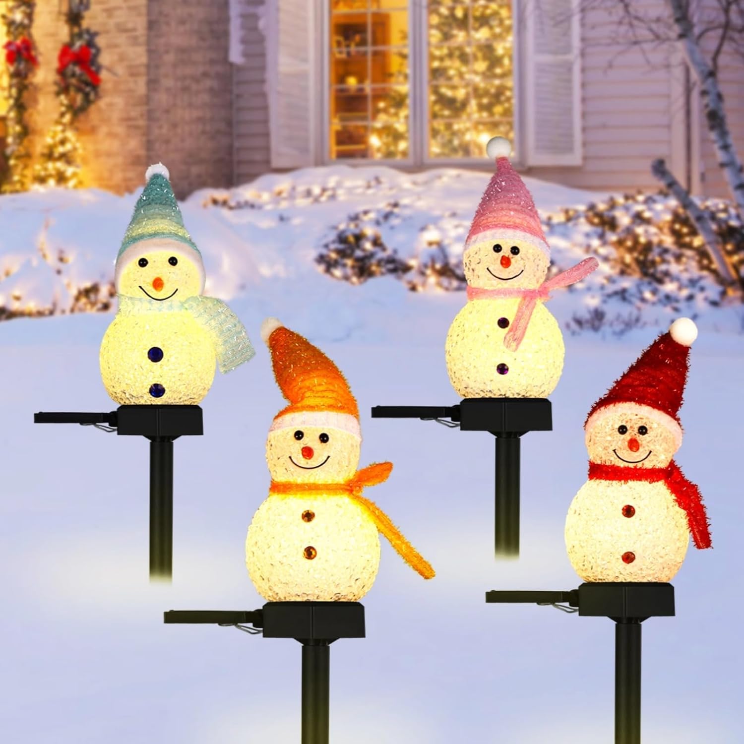 LED Snowman Solar Garden Light - Outdoor Solar Power Xmas Lights ulasan dan harga