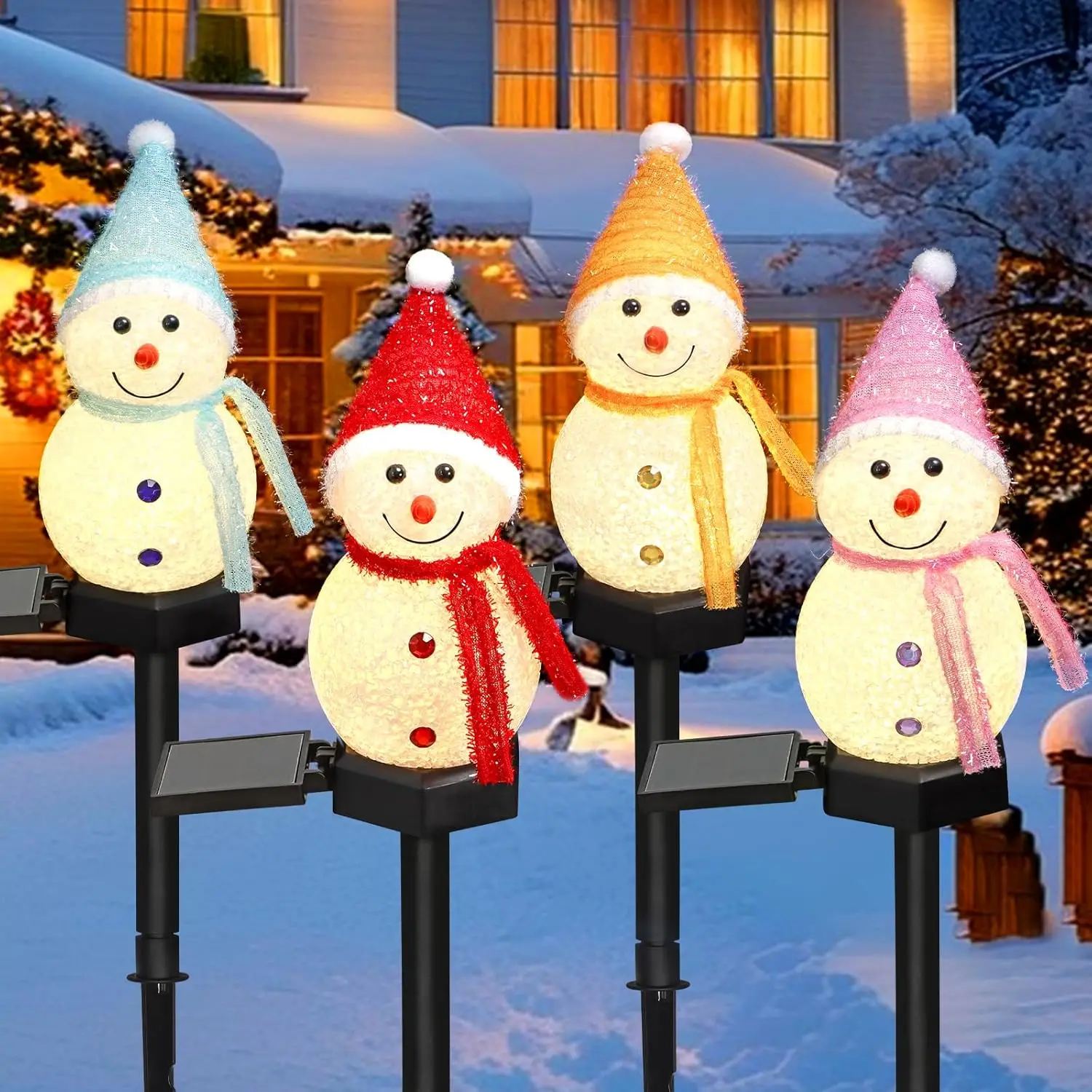 LED Snowman Solar Garden Light - Outdoor Solar Power Xmas Lights ulasan dan harga
