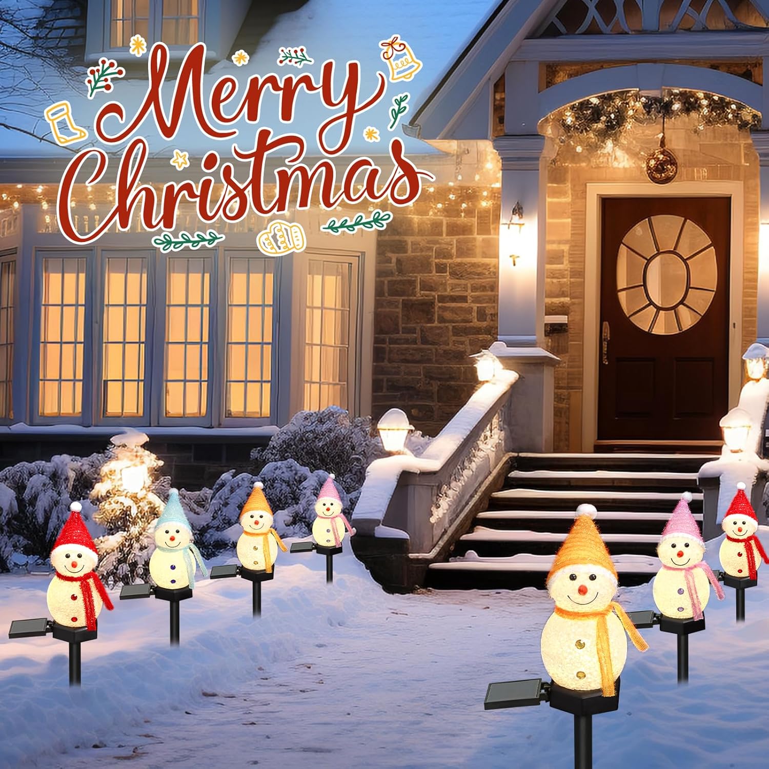 LED Snowman Solar Garden Light - Outdoor Solar Power Xmas Lights ulasan dan harga