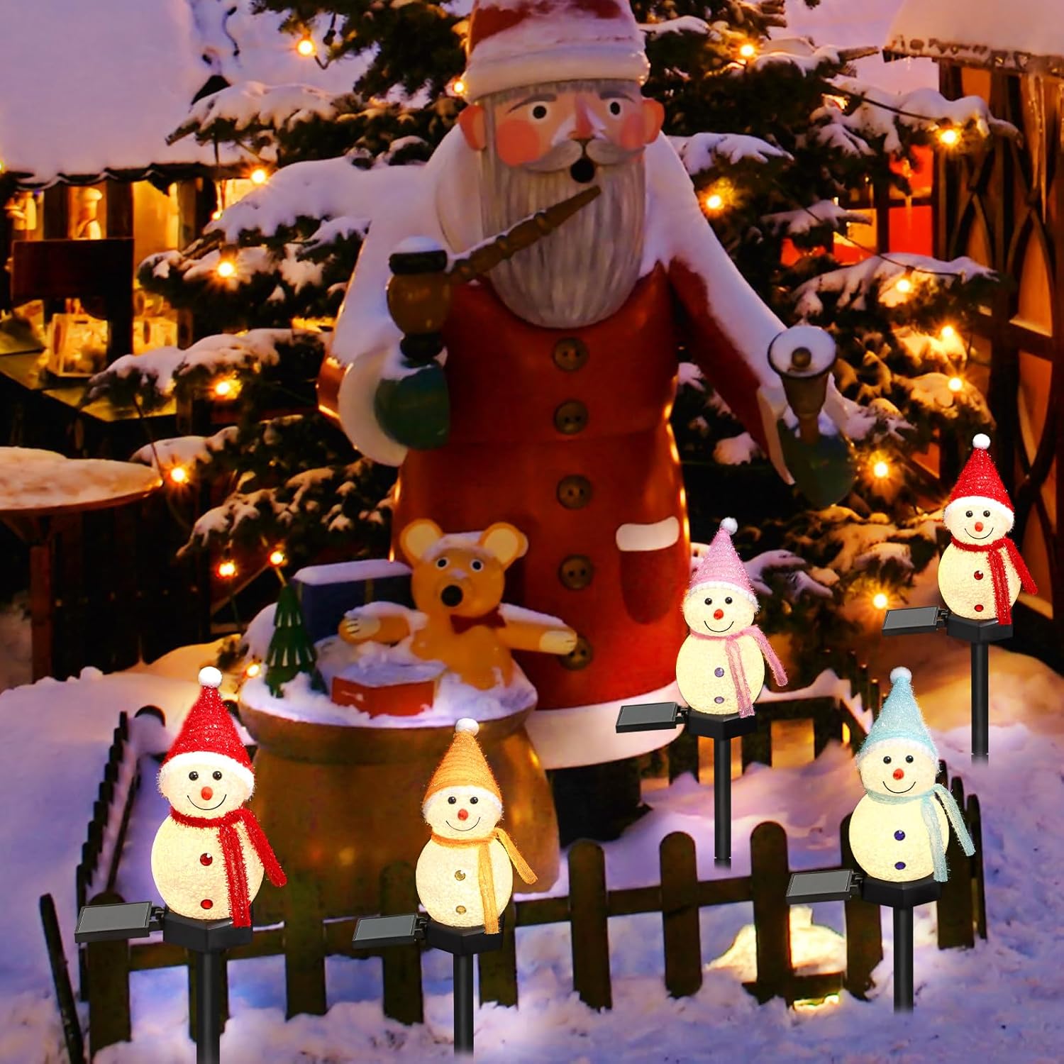 LED Snowman Solar Garden Light - Outdoor Solar Power Xmas Lights ulasan dan harga