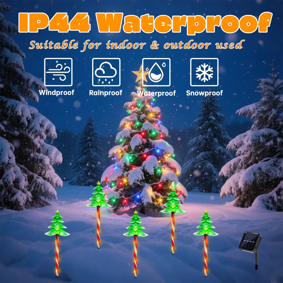 Pop 5pcs/set LED Xmas Tree Dec - Outdoor Solar Power Xmas Lights ulasan dan harga