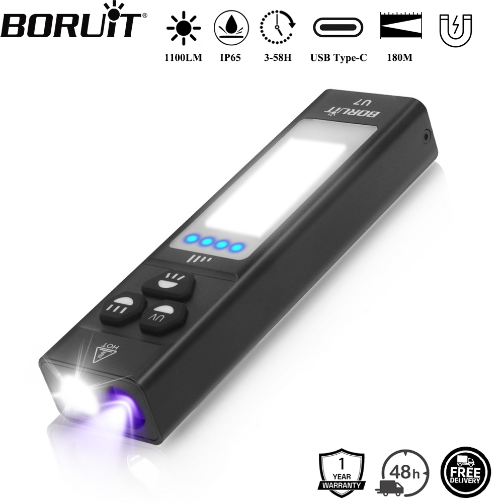 BORUiT U7 UV LED EDC Flashligh - Outdoor Power Bank ulasan dan harga