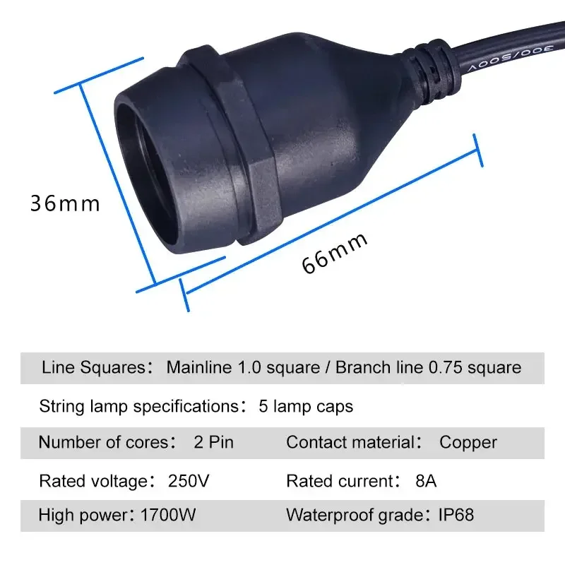 Outdoor E27 Threaded Head Lamp - Outdoor Power Strip Weatherproof ulasan dan harga