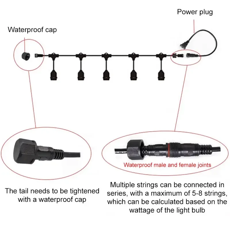 Outdoor E27 Threaded Head Lamp - Outdoor Power Strip Weatherproof ulasan dan harga
