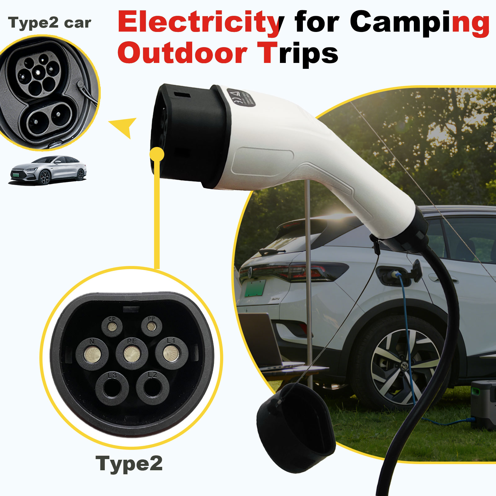 Type2 V2L Discharge Adapter 16 - Outdoor Power Hub ulasan dan harga