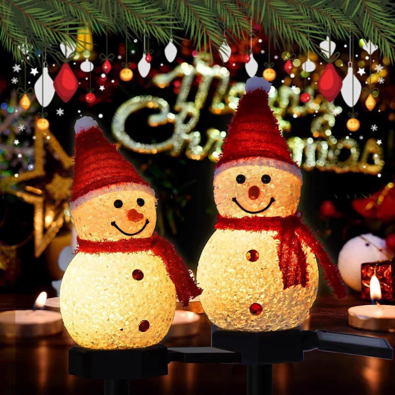 LED Snowman Solar Garden Light - Outdoor Solar Power Xmas Lights ulasan dan harga