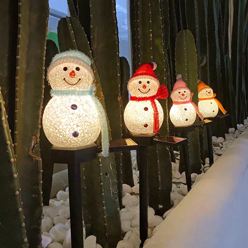 LED Snowman Solar Garden Light - Outdoor Solar Power Xmas Lights ulasan dan harga
