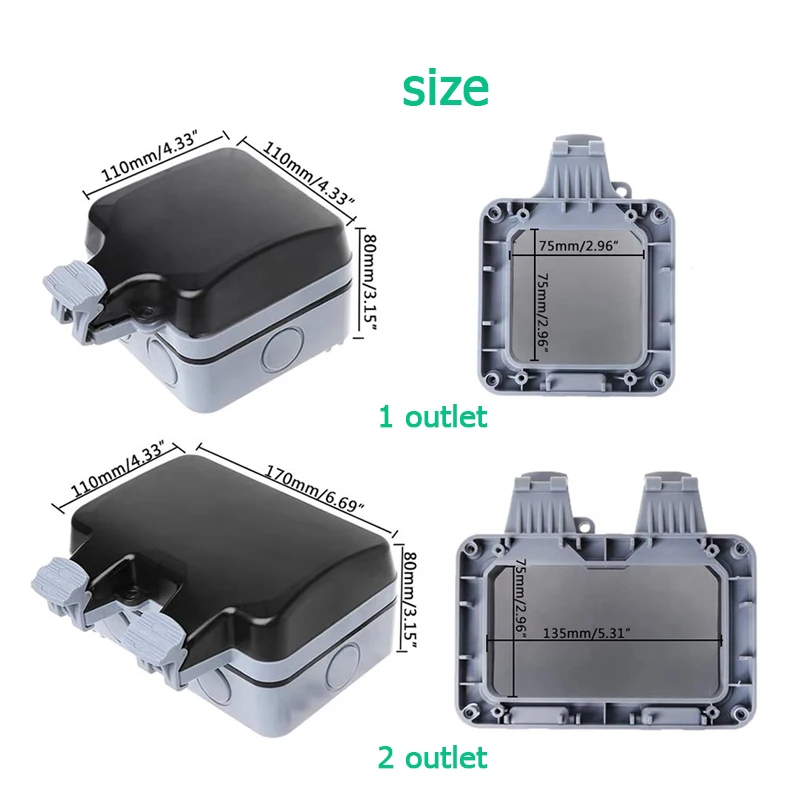 EU KR Outdoor Wall Waterproof  - Outdoor Power Hub ulasan dan harga