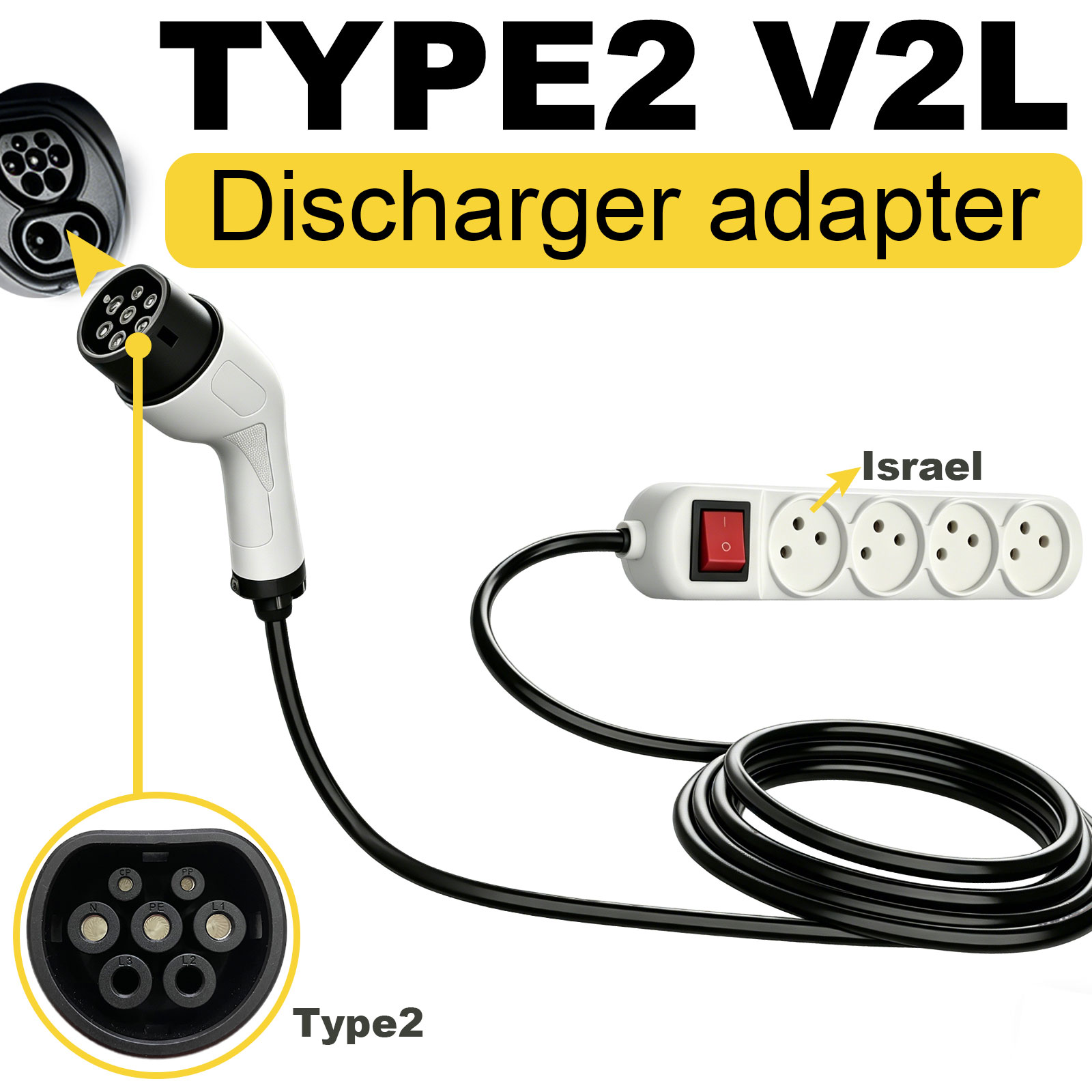 Type2 V2L Discharge Adapter Is - Outdoor Power Hub ulasan dan harga