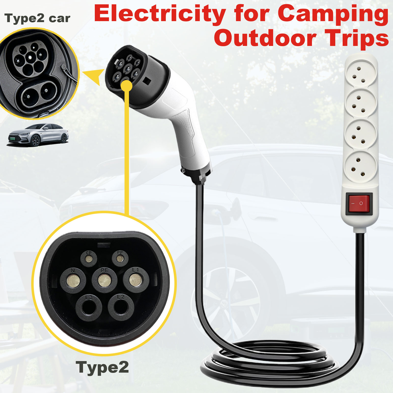 Type2 V2L Discharge Adapter Is - Outdoor Power Hub ulasan dan harga