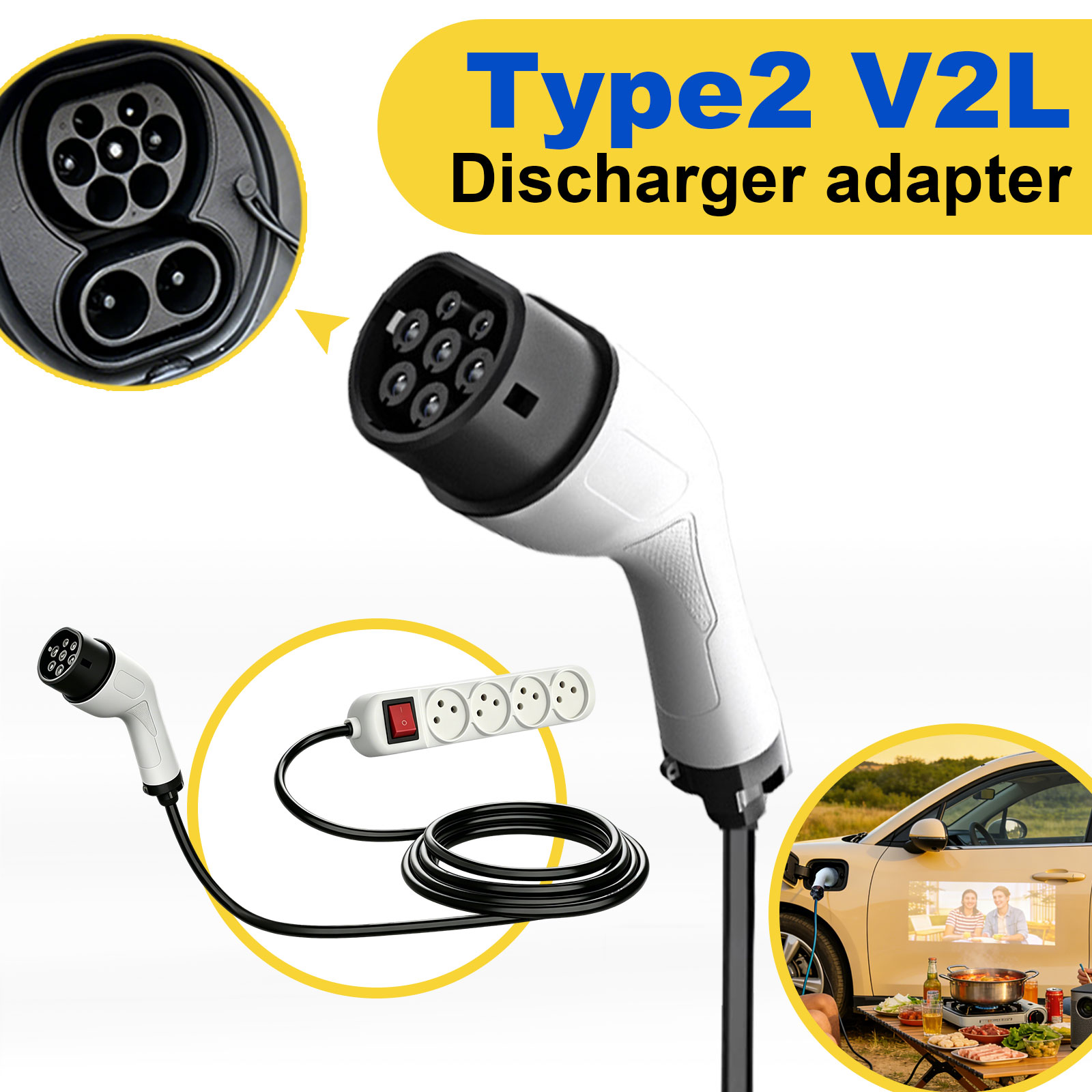 Type2 V2L Discharge Adapter Is - Outdoor Power Hub ulasan dan harga