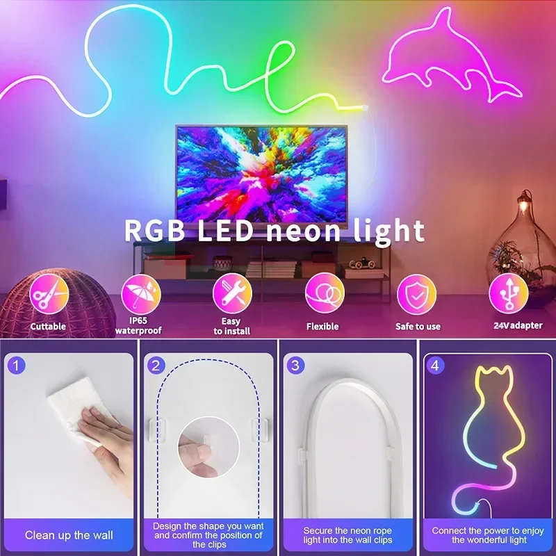 24V Addressable Neon Led Ribbo - Outdoor Power Strip Weatherproof ulasan dan harga