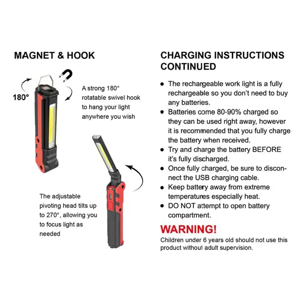 Dimmable COB LED Work Light US - Outdoor Power Bank ulasan dan harga