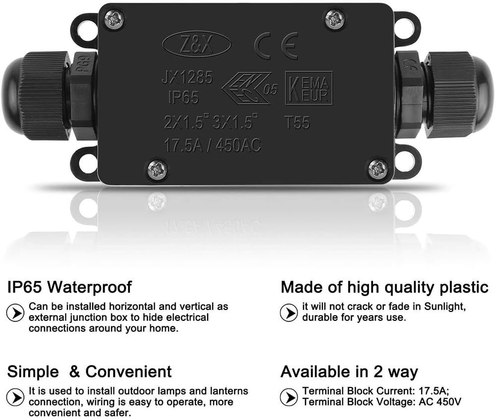 3pcs 2Way IP65 Waterproof Outd - Outdoor Power Cable Junction Box ulasan dan harga