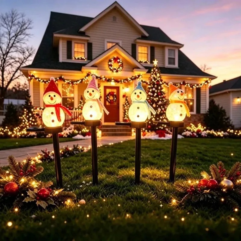 Solar Powered Snowman Ground S - Outdoor Solar Power Xmas Lights ulasan dan harga