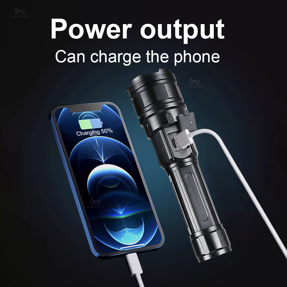 White Laser High Power Flashli - Outdoor Power Bank ulasan dan harga